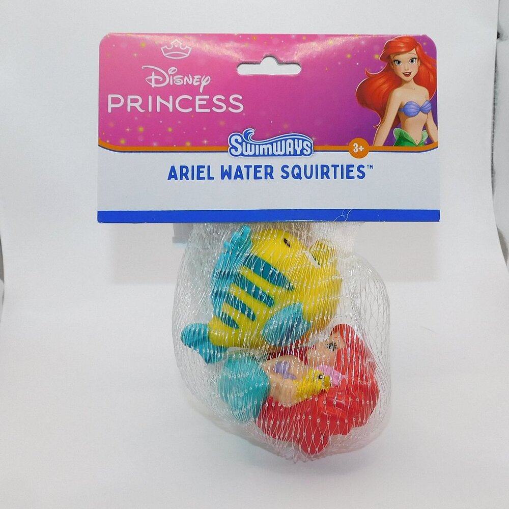 The Little Mermaid Bath Toys Pool Water Squirters 2 Ariel Flounder Figure NEW